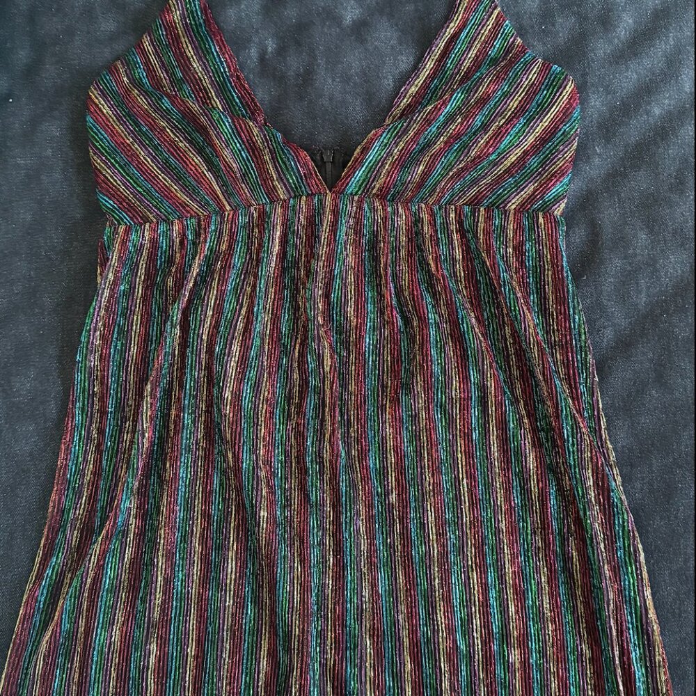 Rainbow Metallic Foil PRIDE Forever 21 Dress M